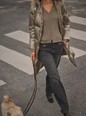 Nova metallic down jacket, brindle