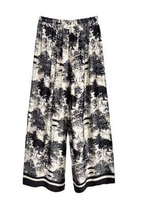 Pants with Toile De Jouy print, noir