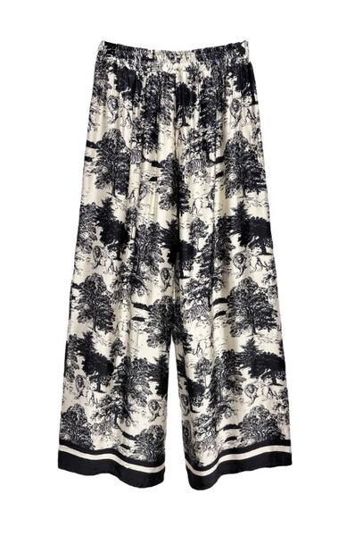 Pants with Toile De Jouy print, noir