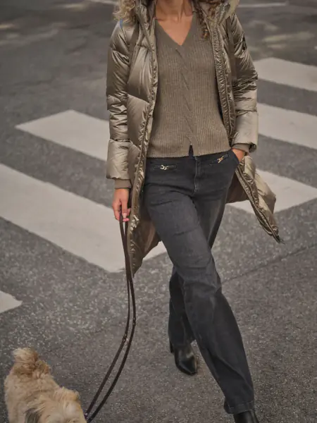 Nova metallic down jacket, brindle