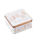 Peltirasia 15x15x7cm, kulta/valkoinen