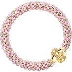 Fat hair tie with bee, cotton candy stripe