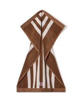 Striped terry towel 30x50, fudge/snow white