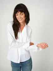 Hassie pleat shirt, white