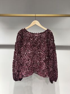 Rosette blouse, prune