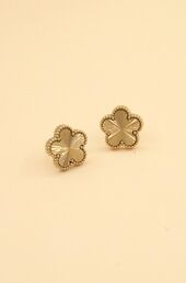 Clover stud earrings, golden
