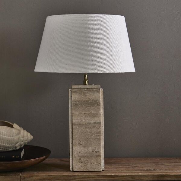 Linen taper lampshade white 45x25