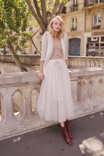 Aria tulle skirt, ecru