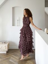 Marli big dot dress, brown