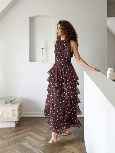 Marli big dot dress, brown