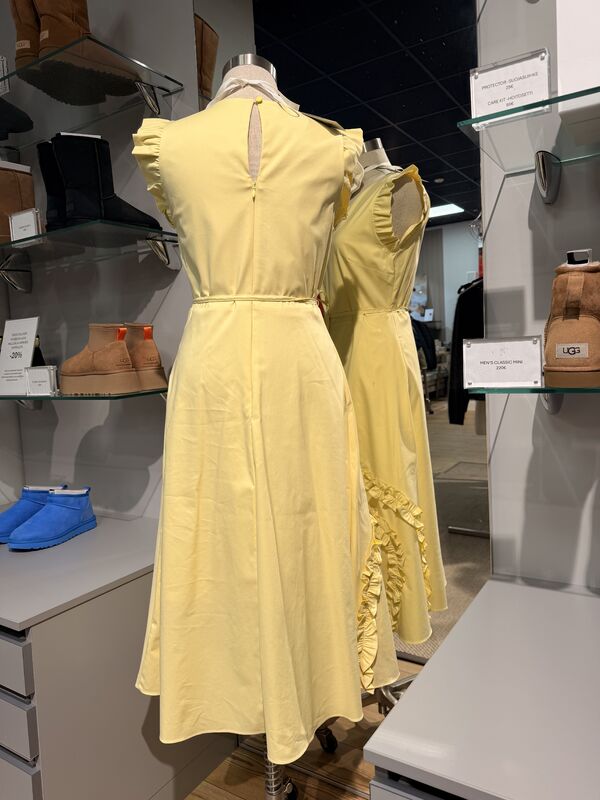 Short Sleeve Ruffle Dress, Yellow