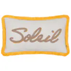 Soleil embroidered cushion cover 30x50, yellow