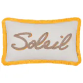 Soleil embroidered cushion cover 30x50, yellow