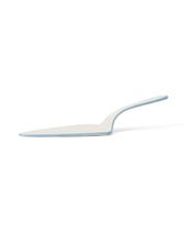 Stoneware Wavy Cake Server, White/Blue