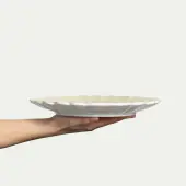 Oyster plate 28cm, sand