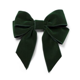 Velvet bow with clip set of 2, green