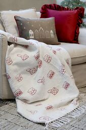 Aix pillowcase with frilled edge 45x45, cherry