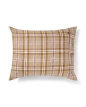 Checked cotton flannel pillowcase 50x60, fudge/beige/fig
