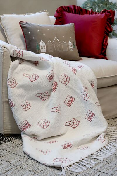 Aix pillowcase with frilled edge 45x45, cherry