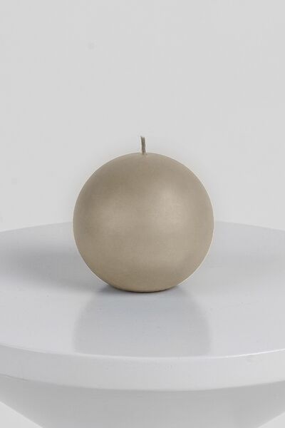 Velvet ball candle 10cm, dark taupe