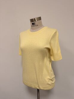 Estheme Round neck short sleeve knit, Pale yellow