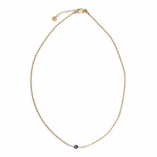 Flora lapis lazuli gold necklace