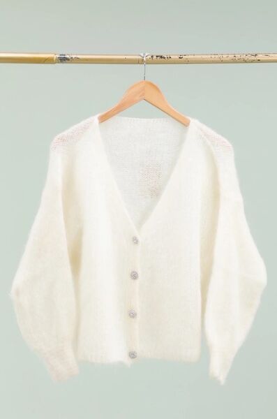 Cardigan Kid Mohair, Ecru