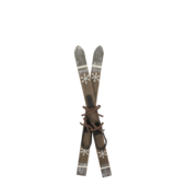 Vintage skis for deco, antique mocca