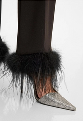 Afila feather trousers, black