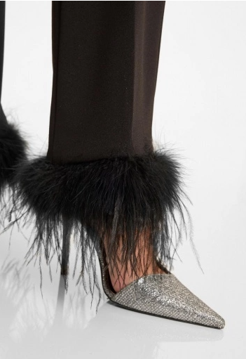 Afila feather trousers, black