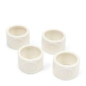 Portofino napkin ring set of 4, white