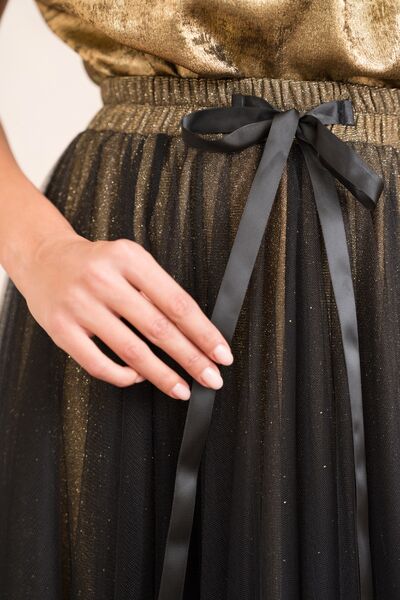 Aria tulle skirt, black/gold glitter