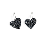 Two hearts, black glitter