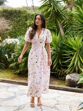 Clarine flower dress, off white