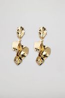 Leaf earrings, metallic gold