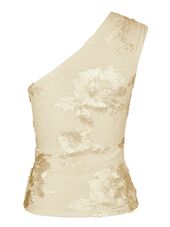 Florini big flower mesh top, light yellow