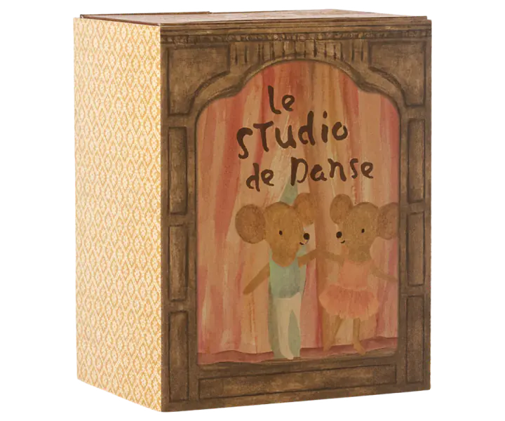 Ballet mice in dance studio, little sister and brother