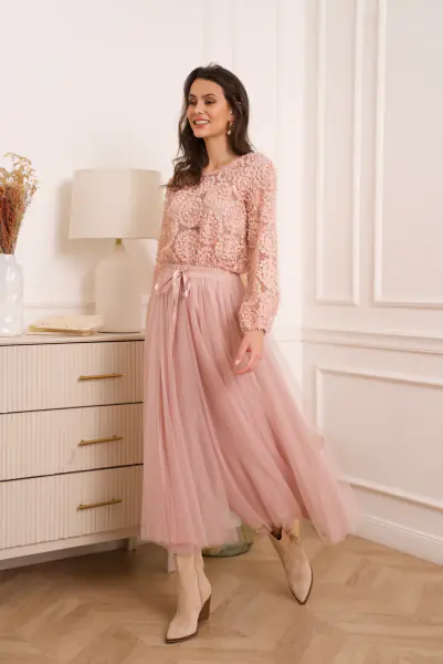 Rosette blouse, rose