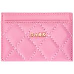 Leather quilted card holder, bubblegum pink