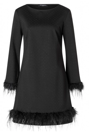 Aboa feather dress, black