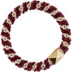 Fluffy fat hair tie, bordeaux stripe
