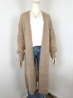 Long mohair cardigan, taupe