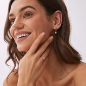 Halo crystal ring, gold