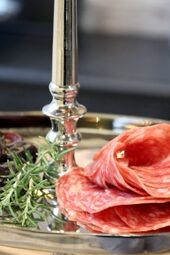 Etagere with 3 oval trays, silver