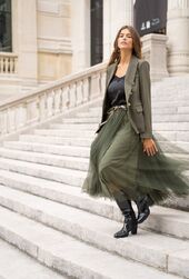 Aria tulle skirt, kaki