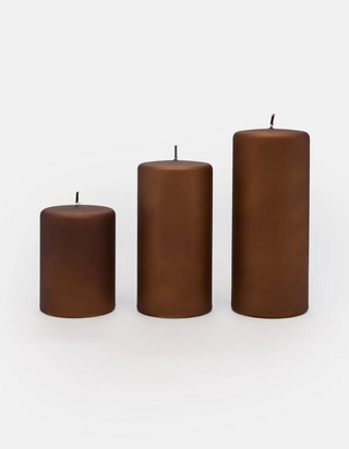Velvet pilar candle 18x7, sepia