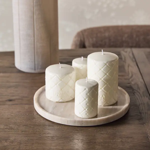Ribani marble candle platter dia 30