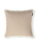 Linen/Cotton Fringe Pillow Cover 50x50, Beige