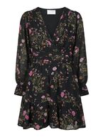 Sahra flower print dress, black