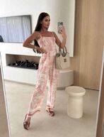 Print jumpsuit, rose